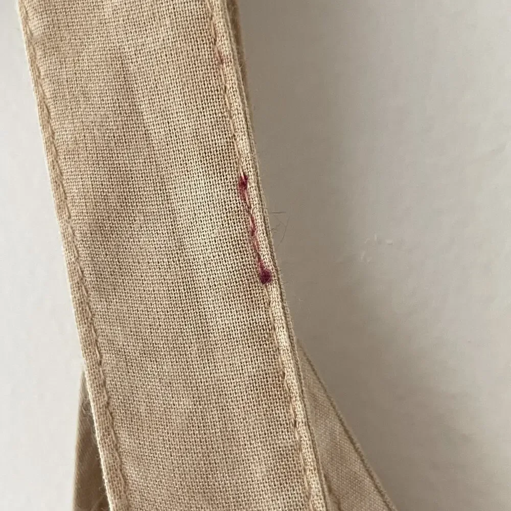 Boho Beige Embroidered Tank Top L Festival Cottagecore Fairy Hippie Button Strap - Picture 10 of 10